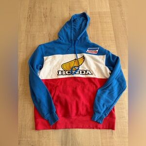 Honda Troy Lee Designs Hoodie Sweatshirt Colorblock Red White Blue Mens M